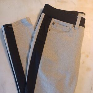 Dollhouse Juniors Skinny Jeans Size 13 Gray Black Stripe Stretch Denim Pants